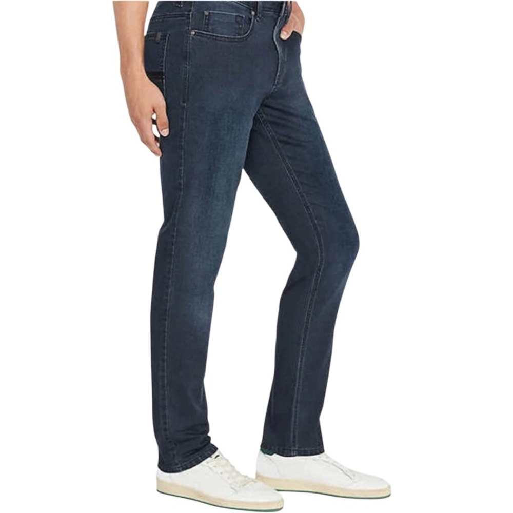 David Bitton Axel Men Sz 38x32 Slim Stretch Dark Blue Extensible Coupe Zip Jeans